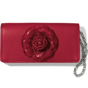 Brighton ROSIE ROCKMORE Wallet Red Lipstick Leather Rose Cross Body MSRP$225